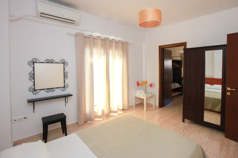 The living area of the two-bedroom apartment